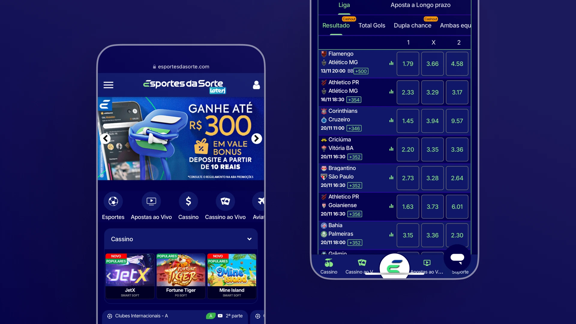 imagem mockup mobile app esportesdasorte