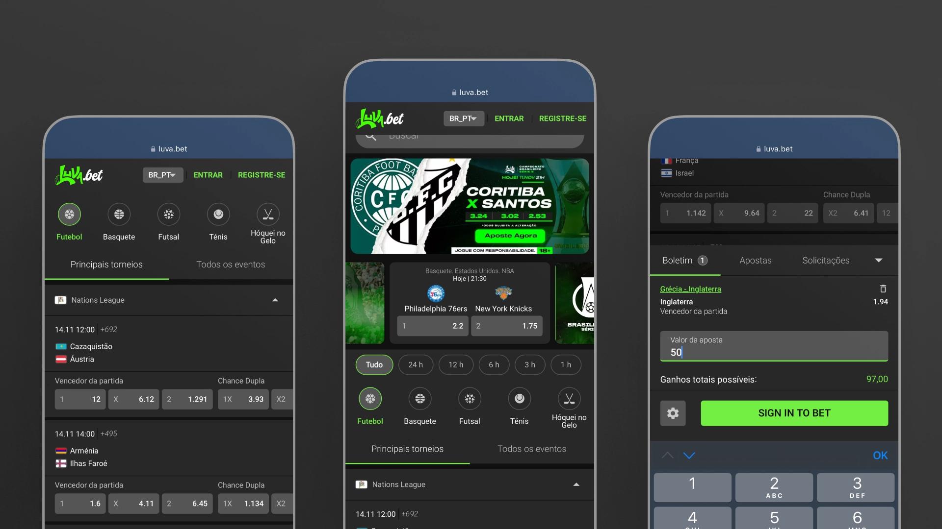 imagem mockup mobile app luvabet